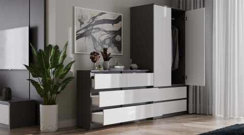 Komoda Malwa M6 120 ANTRACYT / BIAŁY Komoda Malwa M6 120 ANTRACYT / BIAŁY