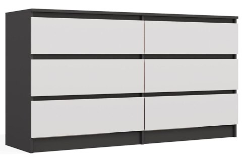 Komoda Malwa M6 140 ANTRACYT / BIAŁY Komoda Malwa M6 140 ANTRACYT / BIAŁY