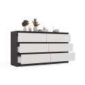 Komoda Malwa M6 140 ANTRACYT / BIAŁY Komoda Malwa M6 140 ANTRACYT / BIAŁY