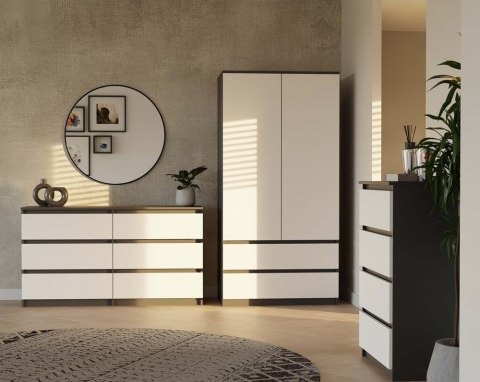Komoda Malwa M6 140 ANTRACYT / BIAŁY Komoda Malwa M6 140 ANTRACYT / BIAŁY