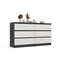 Komoda Malwa M6 140 ANTRACYT / BIAŁY Komoda Malwa M6 140 ANTRACYT / BIAŁY