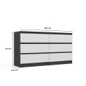 Komoda Malwa M6 140 ANTRACYT / BIAŁY Komoda Malwa M6 140 ANTRACYT / BIAŁY