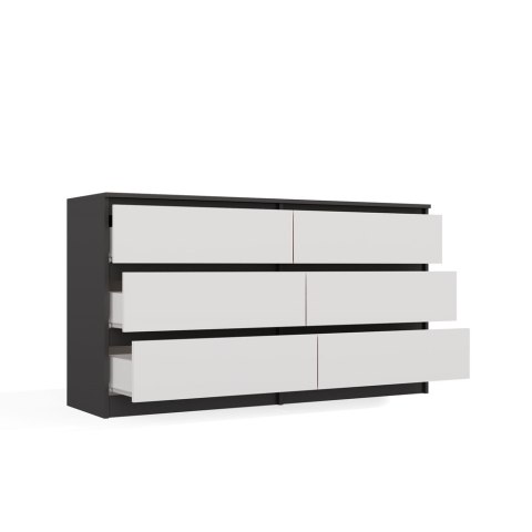 Komoda Malwa M6 140 ANTRACYT / BIAŁY Komoda Malwa M6 140 ANTRACYT / BIAŁY