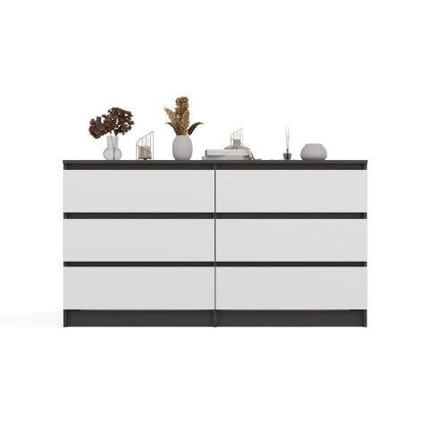 Komoda Malwa M6 140 ANTRACYT / BIAŁY Komoda Malwa M6 140 ANTRACYT / BIAŁY
