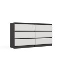 Komoda Malwa M6 140 ANTRACYT / BIAŁY Komoda Malwa M6 140 ANTRACYT / BIAŁY