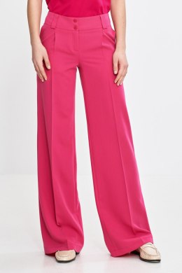 Spodnie wide leg z kantem SD112 Pink - Nife - 42