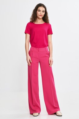 Spodnie wide leg z kantem SD112 Pink - Nife - 42