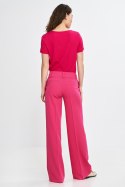Spodnie wide leg z kantem SD112 Pink - Nife - 42 Spodnie wide leg z kantem SD112 Pink - Nife - 42