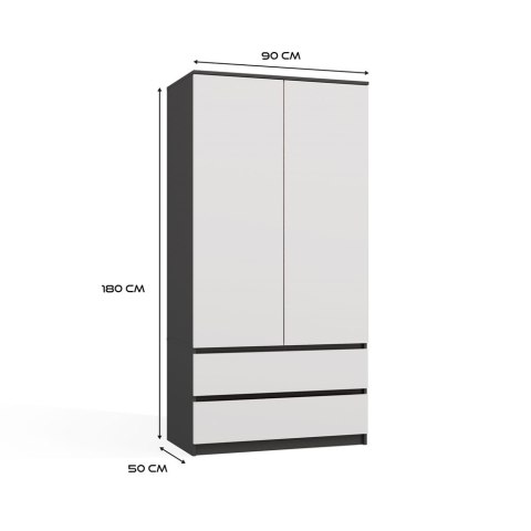 Szafa Malwa SS-90 ANTRACYT BIEL Szafa Malwa SS-90 ANTRACYT BIEL