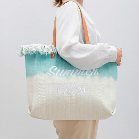 BOHO STRANDTASCHE mit Fransen, grünes Ombre TP14ZIE BOHO STRANDTASCHE mit Fransen, grünes Ombre TP14ZIE