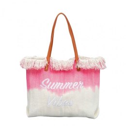 BOHO STRANDTASCHE mit Fransen, rosa Ombre TP14R