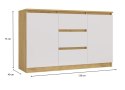 Komoda Malwa 2D3S DĄB ARTISAN BIEL
