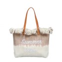 TORBA PLAŻOWA BOHO Z frędzlami brązowa ombre TP14BR TORBA PLAŻOWA BOHO Z frędzlami brązowa ombre TP14BR