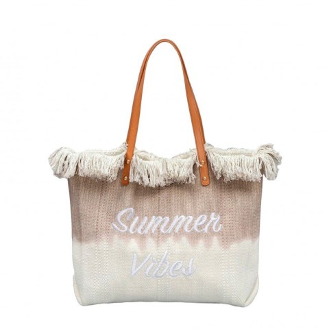 TORBA PLAŻOWA BOHO Z frędzlami brązowa ombre TP14BR TORBA PLAŻOWA BOHO Z frędzlami brązowa ombre TP14BR