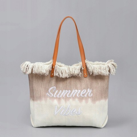 TORBA PLAŻOWA BOHO Z frędzlami brązowa ombre TP14BR TORBA PLAŻOWA BOHO Z frędzlami brązowa ombre TP14BR