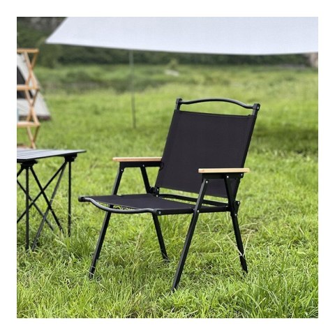 Klappbarer Gartenstuhl, Wanderstuhl, Campingstuhl, schwarz KRT09CZ Klappbarer Gartenstuhl, Wanderstuhl, Campingstuhl, schwarz KRT09CZ