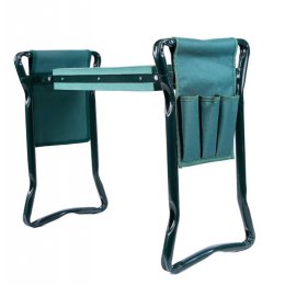 Klappbarer Hocker, Stuhl, Gartenkniestuhl 3-in-1 mit Taschen 60 x 49 x 25 cm KRT04