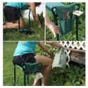Klappbarer Hocker, Stuhl, Gartenkniestuhl 3-in-1 mit Taschen 60 x 49 x 25 cm KRT04