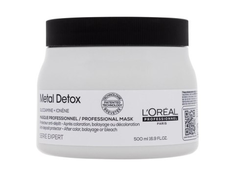 L'Oréal Professionnel Metal Detox Professional Mask Maska do włosów Włosy farbowane 500 ml (W) (P2) L'Oréal Professionnel Metal Detox Professional Mask Maska do włosów Włosy farbowane 500 ml (W) (P2)