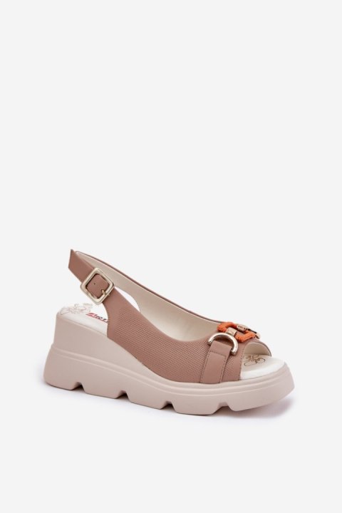 Sandały Model Artiker 56C2208 Dark Beige - Step in style - 38