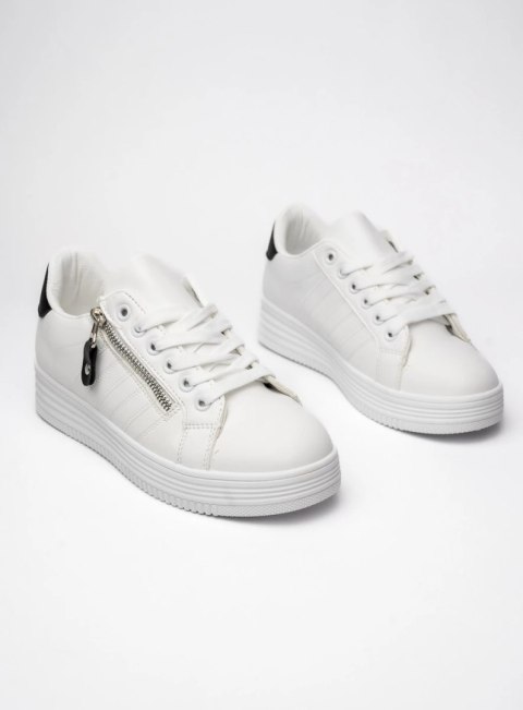 Damskie Sneakersy ZIPPY WHITE BLACK - Nowoczesny Design i Miejski Komfort - 38 Damskie Sneakersy ZIPPY WHITE BLACK - Nowoczesny Design i Miejski Komfort - 38
