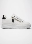Damskie Sneakersy ZIPPY WHITE BLACK - Nowoczesny Design i Miejski Komfort - 38 Damskie Sneakersy ZIPPY WHITE BLACK - Nowoczesny Design i Miejski Komfort - 38