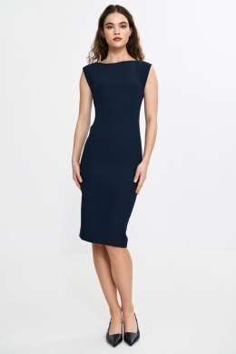 Sukienka z subtelnym dekoltem na plecach S266 Navy - Nife - 40