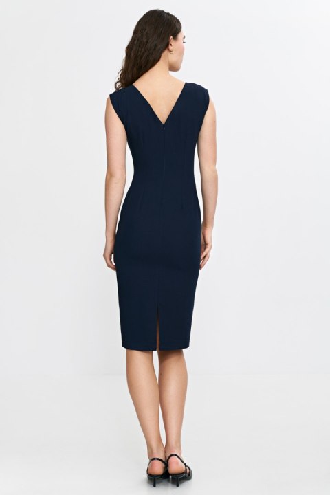 Sukienka z subtelnym dekoltem na plecach S266 Navy - Nife - 40 Sukienka z subtelnym dekoltem na plecach S266 Navy - Nife - 40