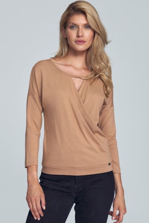 Bluzka Model M710 Beige - Figl - L Bluzka Model M710 Beige - Figl - L