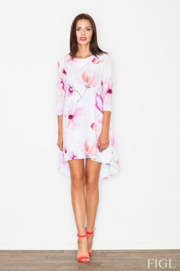 Sukienka Model M497 Wzór 6 White/Kwiaty - Figl - M
