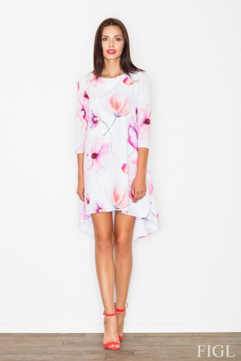 Sukienka Model M497 Wzór 6 White/Kwiaty - Figl - M