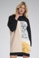 Sukienka Model M755 Black/Beige/Wzór 123 - Figl - L/XL Sukienka Model M755 Black/Beige/Wzór 123 - Figl - L/XL