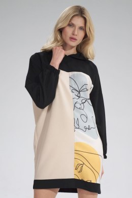 Sukienka Model M755 Black/Beige/Wzór 123 - Figl - L/XL
