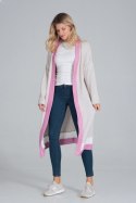 Sweter Damski Model M845 Beige/Fuksja/White - Figl - S/M