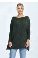 Sweter Damski Model M900 Dark Olive - Figl - uniwersalny Sweter Damski Model M900 Dark Olive - Figl - uniwersalny