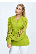 Sweter Damski Model M908 Limonka - Figl - uniwersalny Sweter Damski Model M908 Limonka - Figl - uniwersalny