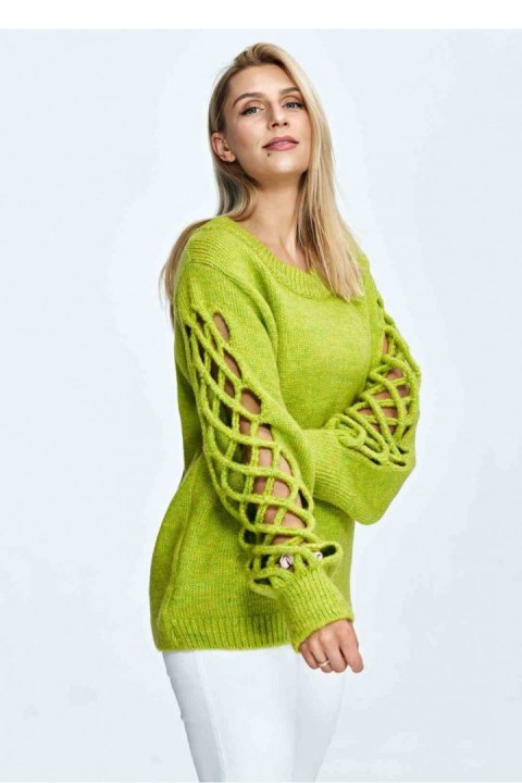 Sweter Damski Model M908 Limonka - Figl - uniwersalny Sweter Damski Model M908 Limonka - Figl - uniwersalny