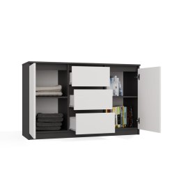 Komoda Malwa 2D3S ANTRACYT BIAŁY