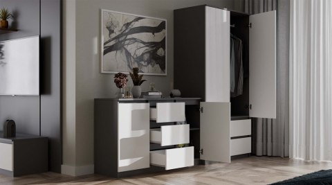 Komoda Malwa 2D3S ANTRACYT BIAŁY Komoda Malwa 2D3S ANTRACYT BIAŁY