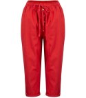 Letnie lniane spodnie spodenki chinosy 3/4 (Czerwony) Letnie lniane spodnie spodenki chinosy 3/4 (Czerwony)