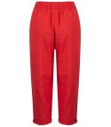 Letnie lniane spodnie spodenki chinosy 3/4 (Czerwony) Letnie lniane spodnie spodenki chinosy 3/4 (Czerwony)