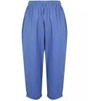 Letnie lniane spodnie spodenki chinosy 3/4 (Niebieski) Letnie lniane spodnie spodenki chinosy 3/4 (Niebieski)
