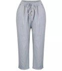 Letnie lniane spodnie spodenki chinosy 3/4 (Szary) Letnie lniane spodnie spodenki chinosy 3/4 (Szary)