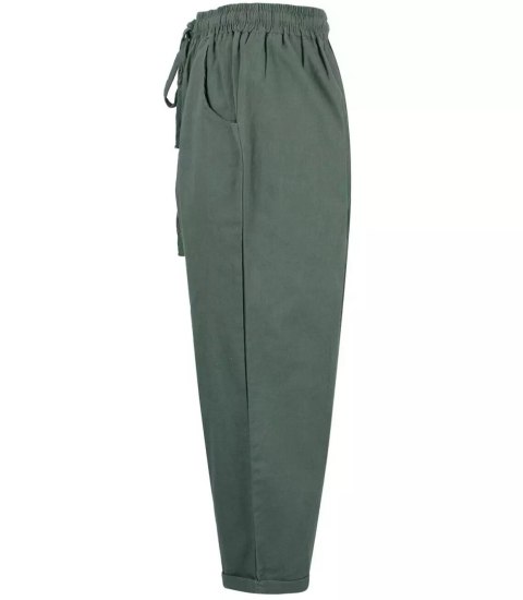 Letnie lniane spodnie spodenki chinosy 3/4 (Zielony) Letnie lniane spodnie spodenki chinosy 3/4 (Zielony)