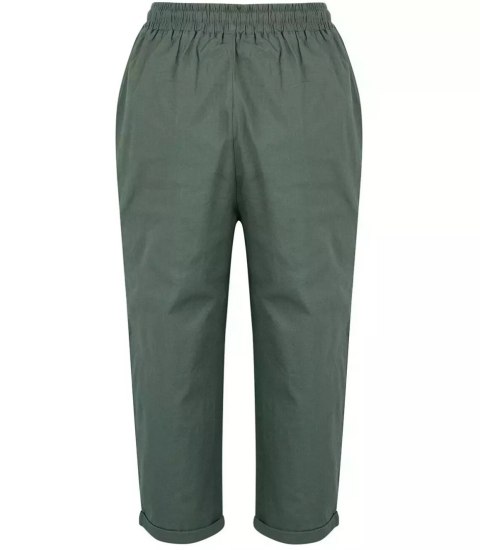 Letnie lniane spodnie spodenki chinosy 3/4 (Zielony) Letnie lniane spodnie spodenki chinosy 3/4 (Zielony)