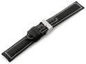 Pasek skórzany do zegarka W34 - PREMIUM - czarny/białe - 24mm Pasek skórzany do zegarka W34 - PREMIUM - czarny/białe - 24mm