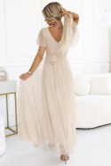 Sukienka Model Nastia 562-6 Beige - Numoco - uniwersalny Sukienka Model Nastia 562-6 Beige - Numoco - uniwersalny