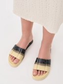 Damskie Klapki ESTRELLA BLACK-BEIGE - 39 Damskie Klapki ESTRELLA BLACK-BEIGE - 39