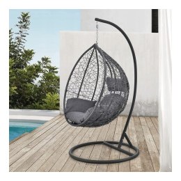 Hängesessel, Hängekokonschaukel mit Kissen, schwarz KR35