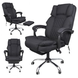 MASTER Bürodrehsessel mit Fußstütze und Massagefunktion - schwarz MATERIAL KO32CZ